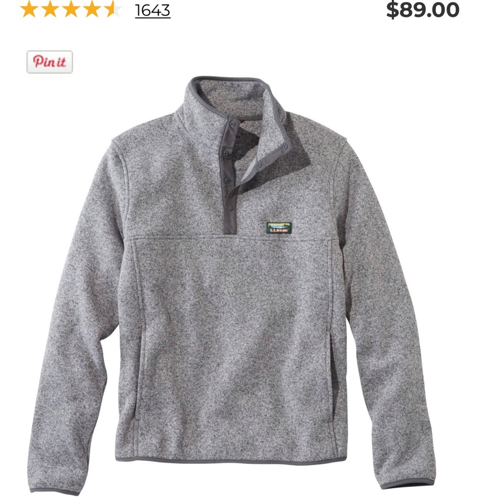 Men’s LL Bean Sweater Fleece Pullover